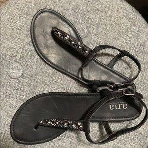 a.n.a black beaded sandal new (w.o.t.)